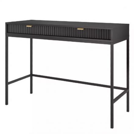 Fekete modern íróasztal 2 fiókkal. Méretei: Magasság: 77 cm Szélesség: 104 cm Mélység: 50 cm