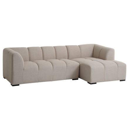 Jobbos bézs szövet sarokkanapé. L alakú modern kanapé.
