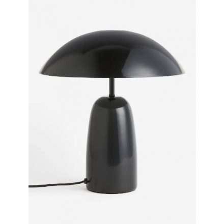 Modern fekete színű lakozott fém asztali lámpa. Méretei: Magasság: 37 cm Átmérő: 37 cm