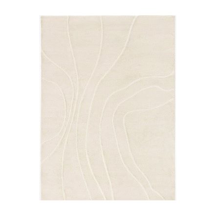 Modern krémfehér önmagában mintás mesterséges gyapjú szőnyeg. Méret: 200x300 cm